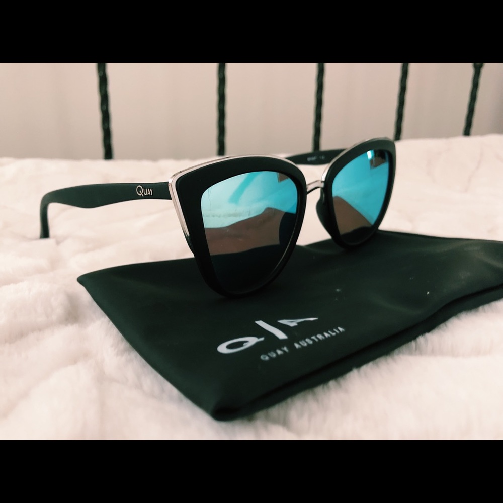 Quay “My Girl” sunglasses w/ mirrored blue lenses